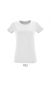 Camiseta blanca de mujer 100% algodón Sol's Regent Fit 150