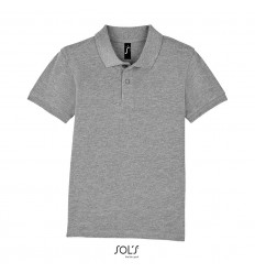 Polo infantil 100 % algodón Sol's Perfect 180 personalizada Color Gris Vista Frontal