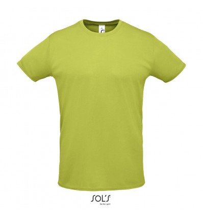 Camiseta unisex con cuello redondo Sol's Sprint 130 publicitaria Color Verde Manzana Vista Frontal