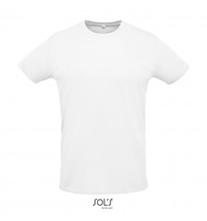 Camiseta blanca unisex con cuello redondo Sol's Sprint 130 para publicidad Color Blanco Vista Frontal