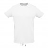 Camiseta blanca unisex con cuello redondo Sol's Sprint 130 para publicidad Color Blanco Vista Frontal