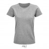 Camiseta mujer de algodón biólogico Sol's Pioneer 175 barata Color Gris Jaspeado Vista Frontal