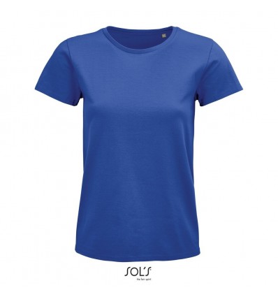 Camiseta mujer de algodón biólogico Sol's Pioneer 175 merchandising Color Azul Royal Vista Frontal