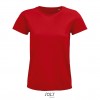 Camiseta mujer de algodón biólogico Sol's Pioneer 175 para publicidad Color Rojo Vista Frontal