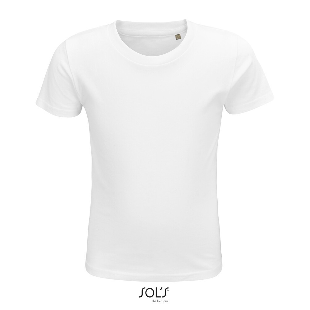 Camiseta blanca niños de algodón tacto suave Sol's Crusader 150