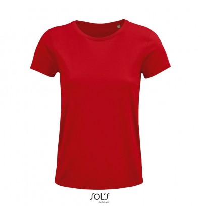 Camiseta mujer de algodón punto liso Sol's Crusader 150 para publicidad Color Rojo Vista Frontal