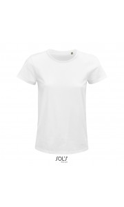 Camiseta blanca mujer de algodón punto liso Sol's Crusader 150