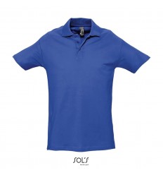 Polo de algodón manga corta Sol's Spring II 210 para publicidad Color Azul Royal Vista Frontal