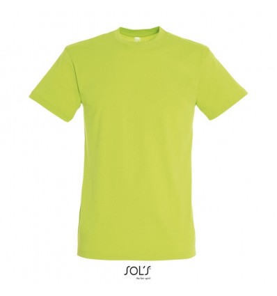 Camiseta mejor calidad-precio de algodón Sol's Regent 150 publicitaria Color Verde Manzana Vista Frontal