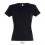 Camiseta de mujer mejor calidad-precio algodón Sol's Miss 150 personalizada Color Negro Profundo Vista Frontal