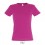 Camiseta de mujer mejor calidad-precio algodón Sol's Miss 150 barata Color Fucsia Vista Frontal