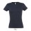 Camiseta de mujer mejor calidad-precio algodón Sol's Miss 150 para publicidad Color Azul Mar Vista Frontal
