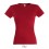 Camiseta de mujer mejor calidad-precio algodón Sol's Miss 150 con logo Color Rojo Vista Frontal