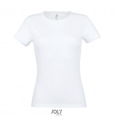 Camiseta blanca económica algodón de mujer Sol's Miss 150 para personalizar Color Blanco Vista Frontal