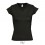 Camiseta de mujer con cuello de pico Sol's Moon 150 publicitaria Color Negro Profundo Vista Frontal