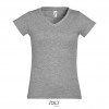 Camiseta de mujer con cuello de pico Sol's Moon 150 personalizada Color Gris Jaspeado Vista Frontal
