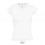 Camiseta blanca de mujer con cuello de pico Sol's Moon 150 promocional Color Blanco Vista Frontal