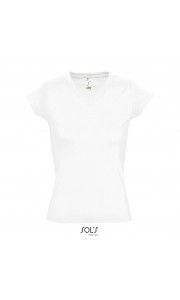 Camiseta blanca de mujer con cuello de pico Sol's Moon 150