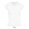 Camiseta blanca de mujer con cuello de pico Sol's Moon 150 promocional Color Blanco Vista Frontal
