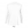 Camiseta blanca de manga larga de algodón Sol's Monarch 150 Color Blanco Vista Posterior