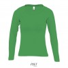 Camiseta de mujer con manga larga Sol's Majestic 150 personalizada Color Verde Vista Frontal