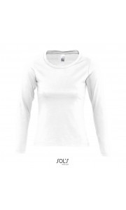 Camiseta blanca de mujer con manga larga Sol's Majestic 150