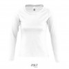 Camiseta blanca de mujer con manga larga Sol's Majestic 150 barata Color Blanco Vista Frontal