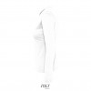 Camiseta blanca de mujer con manga larga Sol's Majestic 150 Color Blanco Vista Lateral