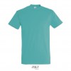 Camiseta algodón con cuello reforzado Sol's Imperial 190 económica Color Azul Vista Frontal