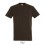 Camiseta algodón con cuello reforzado Sol's Imperial 190 con logo Color Chocolate Vista Frontal