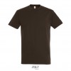 Camiseta algodón con cuello reforzado Sol's Imperial 190 con logo Color Chocolate Vista Frontal