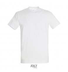 Camiseta blanca algodón con cuello reforzado Sol's Imperial 190 publicitaria Color Blanco Vista Frontal