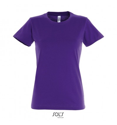 Camiseta para mujer de gran calidad Sol's Imperial 190 merchandising Color Morado Oscuro Vista Frontal
