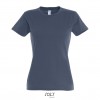 Camiseta para mujer de gran calidad Sol's Imperial 190 económica Color Azul Vaquero Vista Frontal