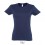 Camiseta para mujer de gran calidad Sol's Imperial 190 con logo Color Azul Marino Vista Frontal