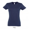 Camiseta para mujer de gran calidad Sol's Imperial 190 con logo Color Azul Marino Vista Frontal