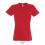 Camiseta para mujer de gran calidad Sol's Imperial 190 para regalo barato Color Rojo Vista Frontal