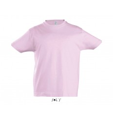 Camiseta niña de algodón ringspun Sol's Imperial 190 merchandising Color Rosa Medio Vista Frontal