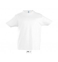 Camiseta blanca niña de algodón ringspun Sol's Imperial 190 económica Color Blanco Vista Frontal