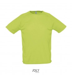 Camiseta transpirable para deporte Sol's Sporty 140 publicitaria Color Verde Manzana Vista Frontal