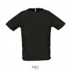 Camiseta transpirable para deporte Sol's Sporty 140 barata Color Negro/Negro Opaco Vista Frontal