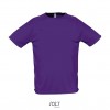 Camiseta transpirable para deporte Sol's Sporty 140 promocional Color Morado Oscuro Vista Frontal