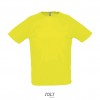 Camiseta transpirable para deporte Sol's Sporty 140 para empresas Color Amarillo Neón Vista Frontal