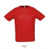 Camiseta transpirable para deporte Sol's Sporty 140 con logo promocional Color Rojo Vista Frontal