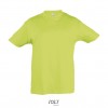 Camiseta niño mejor calidad-precio manga corta Sol's Regent 150 publicitaria Color Verde Manzana Vista Frontal