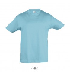 Camiseta niño mejor calidad-precio manga corta Sol's Regent 150 personalizada Color Azul Atolón Vista Frontal