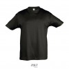 Camiseta niño mejor calidad-precio manga corta Sol's Regent 150 para empresas Color Negro Profundo Vista Frontal