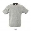 Camiseta niño mejor calidad-precio manga corta Sol's Regent 150 para personalizar Color Gris Jaspeado Vista Frontal
