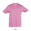 Camiseta niño mejor calidad-precio manga corta Sol's Regent 150 con logo promocional Color Rosa Orquídea Vista Frontal