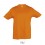 Camiseta niño mejor calidad-precio manga corta Sol's Regent 150 con publicidad Color Naranja Vista Frontal